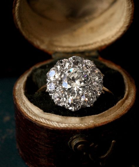 Vintage 1900's Edwardian diamond cluster engagement ring, perfection http://www.sfbayhomes.com Antique Engagement Ring, Diamond Cluster Engagement Ring, Cluster Engagement Ring, Antique Engagement, Antique Engagement Rings, Put A Ring On It, Vintage Engagement, Diamond Cluster Ring, Diamond Cluster