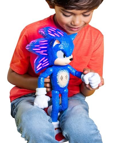 Sonic The Hedgehog 3 Ultimate Talking Sonic 12-Inch Figure, Features 30+ Iconic and Humorous Phrases and Sounds from The Movies, Light-Up Eyes and Quills Sonic Toys, Sonic Figures, Sonic T Shirt, Sonic The Hedgehog 3, Amazon Christmas Gifts, Sonic 3, 3 Movie, Interactive Play, Dynamic Poses