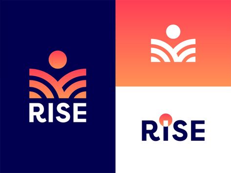 Rise Logo Concept by Nick Budrewicz on Dribbble Rising Logo Design, Hr Company Logo, Rise Logo Design, Rise Up Logo, New Beginning Symbol, Rising Sun Logo, Bh Logo, Mic Logo, Hope Logo