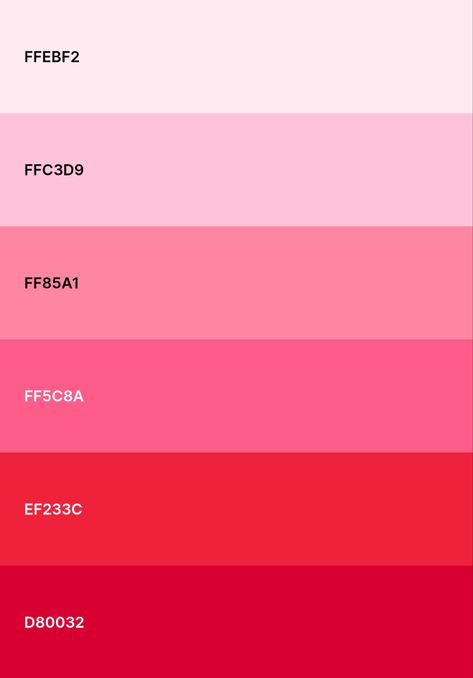 Pinks And Red Color Palette, Lovecore Palette, Red And Pink Pallete, Pink And Red Colour Scheme, Valentine Palette Color, Pink And Red Color Scheme, Hot Pink Color Palette Colour Schemes, Lovecore Color Palette, Red And Pink Colour Palette