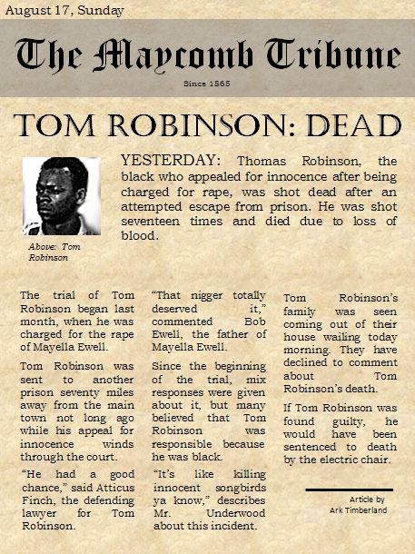 A newspaper Tom Robinson was in Atticus Finch Quotes, Tom Robinson, Go Set A Watchman, Number Quotes, Mocking Bird, Atticus Finch, Harper Lee, The Newspaper, To Kill A Mockingbird