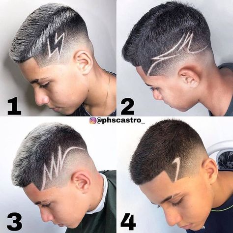 Boy Design Haircut, Fades With Designs Haircut, Boys Design Haircut, V Fade Design, Boy Hair Designs Kids, Men’s Haircut Designs, Boys Haircut Lightning Bolt, Boy Baseball Haircut, Boys Haircut Designs Lines