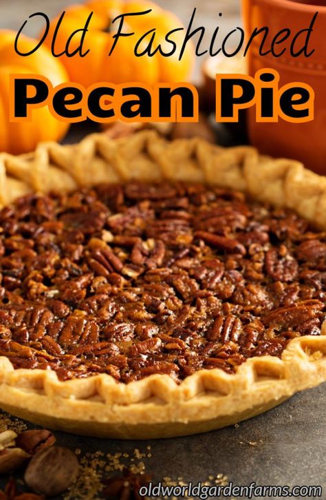 pecan pie Old Fashioned Pecan Pie Recipe, Old Fashioned Pecan Pie, Pecan Pie Recipes, Holiday Desserts Thanksgiving, Classic Holiday Desserts, Best Pecan Pie Recipe, Homemade Pecan Pie, Pie Recipe Easy, Best Pecan Pie