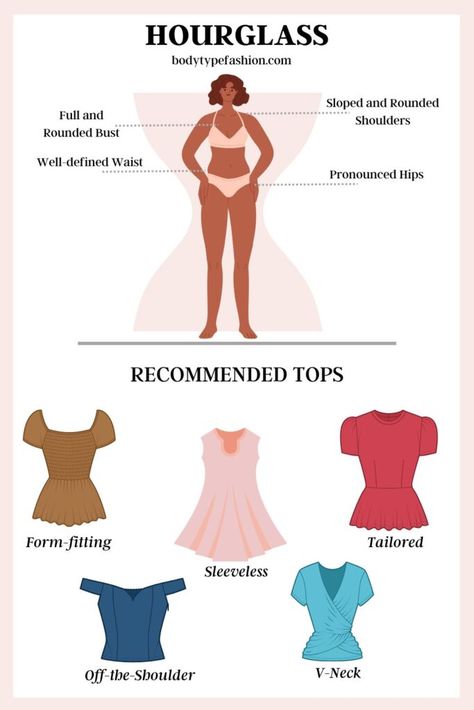 Tailored Shirts Hourglass Tops Outfit, Top Hourglass Body Shape Outfits, Hourglass Body Shape Fashion, Hourglass Body Shape Outfits, Hourglass Figure Outfits, Dress For Body Shape, Hourglass Outfits, Dress Body Type, Hourglass Body Shape