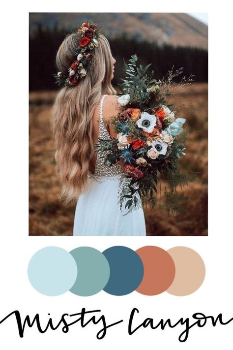 Woods Wedding Colors, Fall Wildflower Wedding Color Schemes, Early Fall Wedding Colors, Wedding Color Pallet, Valley Green, Color Palette Inspiration, 2025 Wedding, Palette Inspiration, Wedding Palette