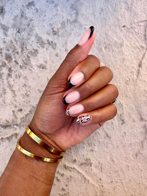 Black French Tip, Cheetah Design, Black French Tips, Cheetah Nails, W Design, Black French, Gel Manicure, Black Nails, Nails Inspiration