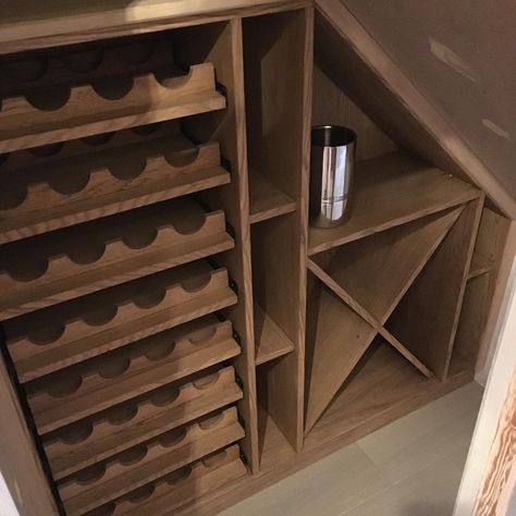 Lise on Instagram: “Under stairs wine storage. Slowly getting there but it’s looking 👌🏼 #winestorage #understairstorage #interior #homedecor #1930shome…” Cabinet Under Stairs, Under Stairs Wine Cellar, Understair Storage, Home Wet Bar, Wine Closet, Under Stairs Cupboard, Basement Design Ideas, Wine House, Wine Shelves