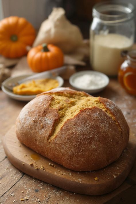 Pumpkin Sourdough Bread Recipe

Ingredients

- 1 cup pumpkin puree
- 1 cup active sourdough starter
- 2 cups bread flour
- 1/2 teaspoon salt
- 1 teaspoon ground cinnamon
- 1/2 teaspoon ground nutmeg
- 1/4 teaspoon ground ginger
- 1 tablespoon brown sugar
- 3/4 cup water (adjust as necessary)

Instructions

- In a large mixing bowl, combine the pumpkin puree, sourdough starter, and warm water.
- Gradually add in the bread flour, salt, cinnamon, nutmeg, ginger, and brown sugar; mix until a sticky dough forms. 

Full Recipe on... Sourdough Bread Pumpkin, Pumpkin Sourdough Bread, Pumpernickel Sourdough Bread Recipe, Amy Bakes Bread Pumpkin Sourdough, Pumpkin Brown Sugar Sourdough, King Aurther Sourdough Bread, Oven Baked Chicken Thighs, Chicken Thigh Recipes Baked, Bread Mix