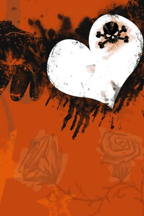 Phone wallpaper orange skull for Halloween Punk Heart Wallpaper, Punk Rock Wallpaper, Punk Background, Emo Backgrounds, Emo Heart, Reading Wallpaper, Punk Wallpaper, Pink Punk, Scene Wallpaper