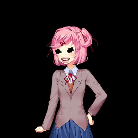 Natsuki Sprite - Doki Doki Literature Club - DDLC - 2nd Act Natsuki Ddlc Sprites, Abdominal Exercises For Men, Ddlc Sprites, Natsuki Ddlc, High School Games, Creepy Cute Aesthetic, Anime High School, Doki Doki Literature Club, Psychological Horror