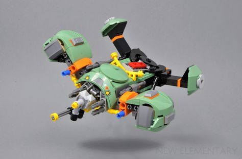 LEGO® Overwatch 75976 Wrecking Ball: Inthert's alternate build | New Elementary, a LEGO® blog of parts Lego Alternate Builds, Overwatch Lego, Lego Mechs Instructions, Lego Mech Tutorial, Lego Bionicle Moc Arm, Lego Mecha Moc, Yellow Style, Wrecking Ball, Lego Spaceship