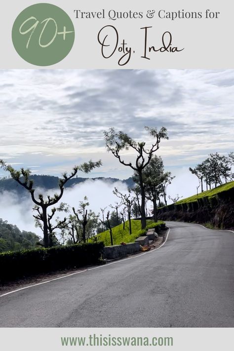 Looking for the best Ooty quotes and captions for Instagram? From best ooty quotes to short one-liners and meaningful quotes about Ooty, you will find something relevent for your Ooty pictures here... Instagram Captions For Hills, Captions For Hills View, Caption For Hill Station Pics Instagram, Village Caption For Instagram, Ooty Trip Captions, Hill Station Quotes Instagram, Kodaikanal, One Line Quotes, Aesthetic Captions