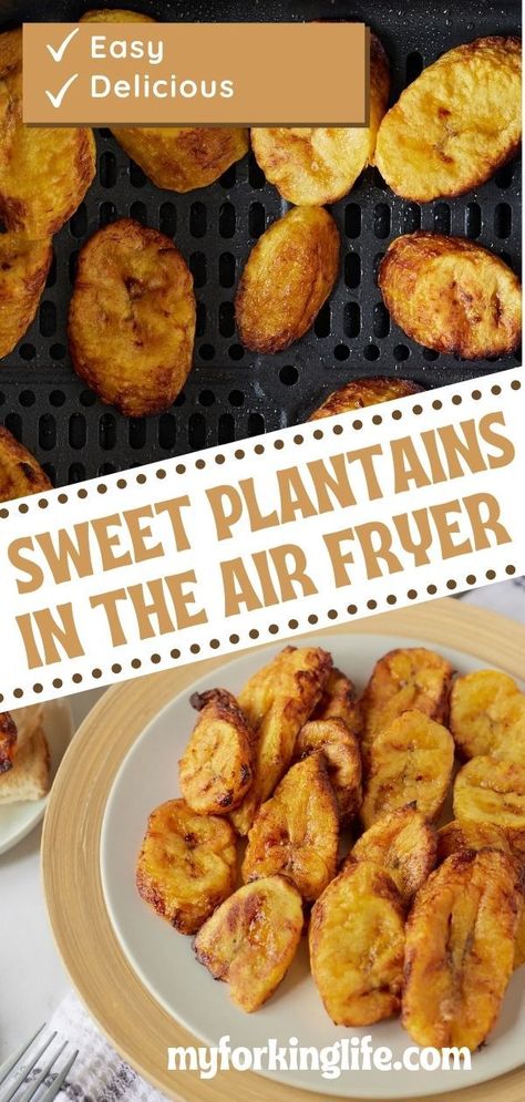 Air Fryer Plantains, Fried Plantain Recipe, Sweet Fried Plantains, Low Calorie Side Dishes, How To Cook Plantains, Sweet Plantains, Fried Plantain, Plantain Recipes, Ripe Plantain