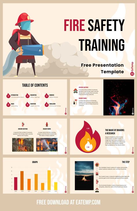 Fire Safety Training PPT Presentation Template - Free PowerPoint Templates, Google Slides, Figma Deck And Resume Safety Presentation, Fire Template, Fire Safety Free, Fire Safety Training, Best Presentation Templates, Fire Protection System, Poster Presentation Template, Presentation Slides Design, Powerpoint Slide Designs