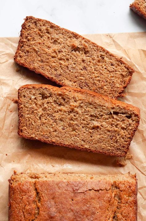 Protein Banana Bread - iFoodReal.com Baking With Bananas, Protein Banana Muffins, Banana Protein Muffins, Baking With Protein Powder, Protein Banana Bread, Protein Muffin Recipes, Protein Bread, Banana Protein, No Rise Bread