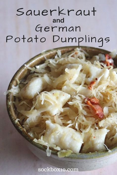 Dumplings And Sauerkraut, Potato Dumplings Recipe, German Potato Dumplings, Easy German Recipes, German Food Authentic, Oktoberfest Food, German Potato, German Potatoes, Mom Recipes