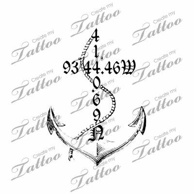 Longitude Tattoo, Latitude Longitude Tattoo, Tattoo Wave, Elegant Handwriting, Navy Tattoos, Coordinates Tattoo, Super Tattoo, Anker Tattoo, Latitude And Longitude