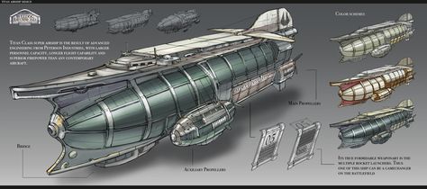 Airship Concept Art, Airship Concept, Steampunk Ship, Feng Zhu Design, Feng Zhu, Zeppelin Airship, Flying Ship, Steampunk Airship, Spaceship Interior