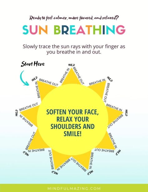 Mindful Breathing Exercises, Mindful Breathing For Kids, Grounding Exercises For Kids, Rainbow Breathing Printable, Deep Breathing Exercises For Kids, Mindfulness Crafts For Kids, Breathing Techniques For Kids, Mindfulness Breathing Cards, Calm Down Techniques