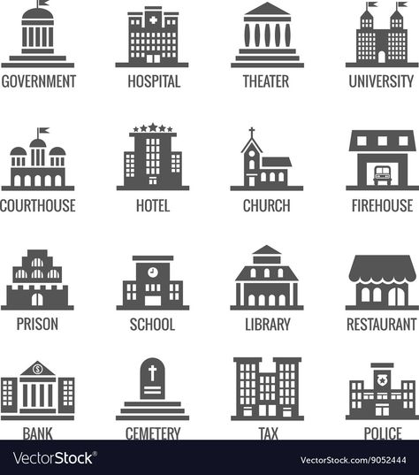 Icon Architecture, Building Vector, Iconic Buildings Architecture, Building Symbol, Library Icon, Scifi Building, Pictogram Design, Classic Facade, Building Icon