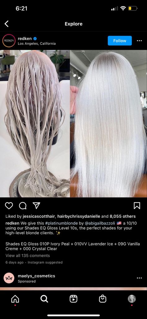 Icy Redken Toners, Silver Blonde Shades Eq Formula, Redken Icy Blonde Formula, White Icy Blonde Hair, Age Beautiful Pearl Blonde Toner, Cool Ice Blonde Hair Color, Platinum Blonde Formula Redken Shades, White Blonde Formula Redken, Platinum Toner Formula