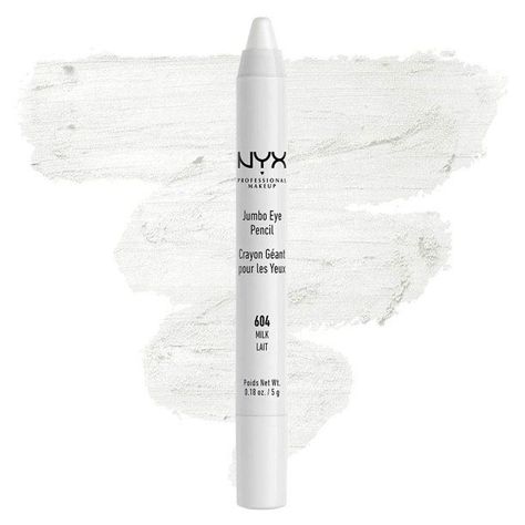 Jumbo Eye Pencil Tutorial, Nyc Jumbo Eye Pencil, Eye Pencil Tutorial, White Eyeliner Waterline, White Eyeliner Pencil, Eye Pencil Makeup, Nyx Jumbo Eye Pencil, Jumbo Eye Pencil, Maybelline Color Tattoo