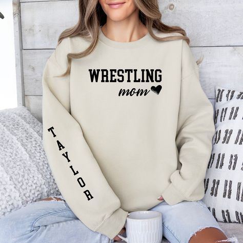 Wrestling Mom Shirts, Wrestling Shirt, Mom Crewneck, Wrestling Mom, Wrestling Shirts, Mom Sweater, Matching Outfits, Mom Shirts, Cut And Style