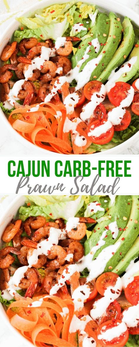 Cajun Shrimp Salad Recipe - Sims Home Kitchen Beautiful Salads, Shrimp Salad Recipe, Best Shrimp Recipes, Spicy Prawns, World Food Recipes, Prawn Salad, Seafood House, Shrimp Salad Recipes, Beautiful Salad