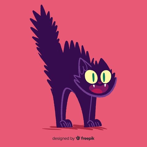 Mão desenhada gato assustado de halloween | Free Vector #Freepik #vector #freearvore #freefesta #freedia-das-bruxas #freemao Scary Cat, Lady Cat, Cat Illustrations, Animal Illustration Art, Scared Cat, Halloween Vector, Cat Vector, Cat Pose, Graphic Design Tools