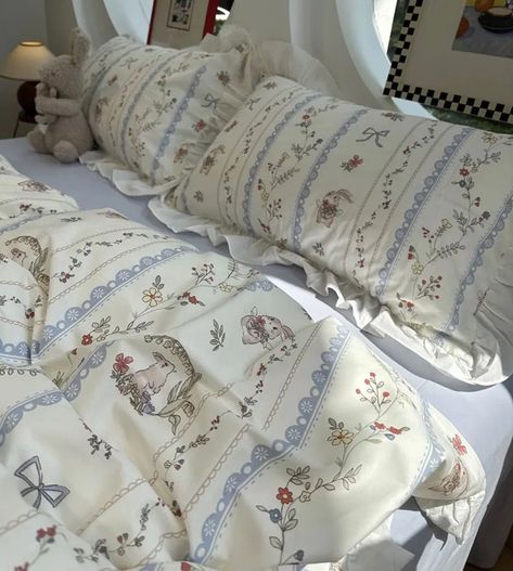 49893472403748|49893472436516|49893472469284|49893472502052 Twin Pictures, Rabbit Flower, King Picture, Puff Quilt, Blue Bedding Sets, Queen Sheets, Queen Pictures, Twin Bed Sets, Blue Bedding