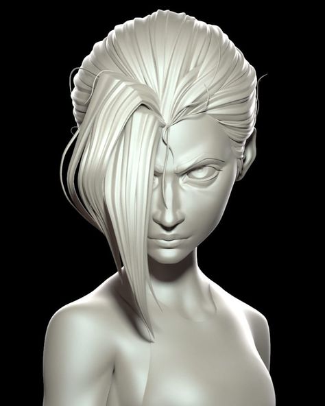 Zbrush Hair, Graphic Design Newspaper, Zbrush Models, Graphic Design School, Cartoon Hair, Body Pose Drawing, Animation Art Character Design, 3d Artwork, Portrait Sketches