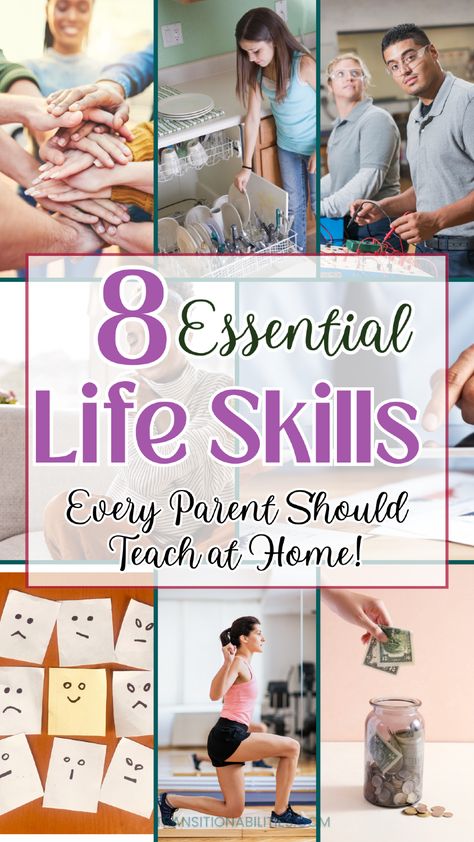 Want to prepare your child for success? These 8 essential life skills are the building blocks every parent should teach at home to help kids grow into independent adults. Save this pin to guide your child's learning and development at home. Life Skills To Teach Your Kids, Kids Life Skills, Life Skills For Kids, School Transition, Life Skills Lessons, Life Skills Classroom, Teaching Life Skills, Living Skills, Life Skills Activities