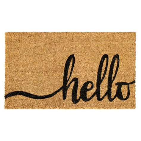 Rona 30" x 18" Non-Slip Indoor and Outdoor Door Mat & Reviews | Wayfair Exterior Entrance Doors, Front Door Rugs, Hello Doormat, Hello Design, Outdoor Door, Rv Parts And Accessories, Coir Doormat, Rv Parts, Christopher Knight Home