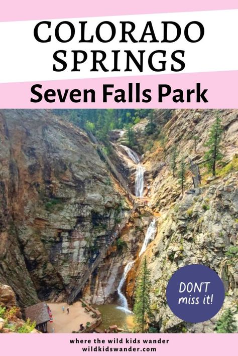 7 Falls Colorado Springs, Seven Falls Colorado Springs, Colorado Springs Summer, Colorado Springs Things To Do, Colorado Red Rocks, Colorado With Kids, Colorado Waterfalls, Colorado Springs Vacation, Us Vacations