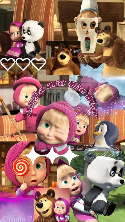 Grasia Prameswari Friends Wallpaper Aesthetic Iphone, Masa And Bear, Masha Wallpaper, Masha And Bear, Marsha And The Bear, Cute Mobile Wallpapers, Hair Quotes, Masha And The Bear, Room Deco