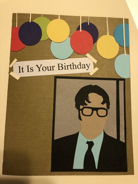 The Office Birthday Cards Diy, The Office Cards Birthday, It Is Your Birthday The Office, The Office Birthday Cards, Funny Birthday Cards Diy, Office Birthday Party, Iron Man Birthday, Office Cartoon, It Is Your Birthday