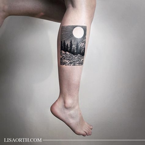 Ladder Tattoo, Woodcut Tattoo, Engraving Tattoo, Literary Tattoos, Landscape Tattoo, Full Body Tattoo, Tattoo Project, Camping Spots, Nature Tattoos