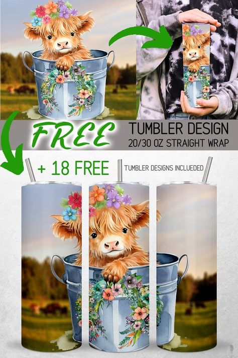 Highland Cow FREE Tumbler Wraps 20oz Free Sublimation Designs for Tumblers Free Tumbler Png free Free Tumbler Wrap Sublimation, 20 Oz Tumbler Ideas, Cute Sublimation Designs, Sublimation Designs For Tumblers, Free Sublimation Designs, Designs For Tumblers, Glass Tumbler Design, Tumbler Wrap Template, Inspirational Tumbler