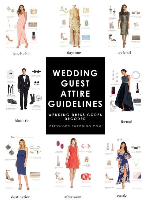 Wedding guest attire guidelines | Wedding dress codes and what to wear to a wedding. If you have ever wondered what to wear as a guest of a wedding - this guide will help! #dresscode #weddingguest #whattowear #weddingtips Wedding Dress Codes, Attire Guide, Dress Etiquette, Formal Wedding Attire, How To Dress For A Wedding, Wedding Guest Attire, Formal Dress Code, Semi Formal Wedding, Formal Wedding Guests