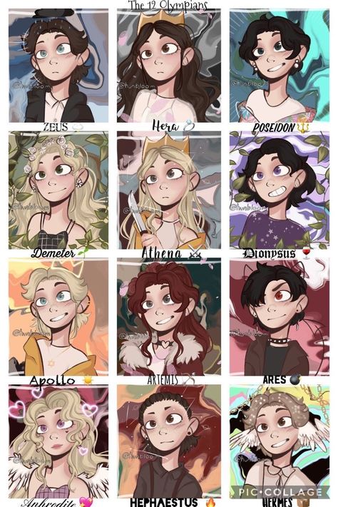 Pjo Greek Gods Fanart, Greek God Fanart, Greek Gods Fanart, Greek Mythology Fanart, Greek Fanart, Greek Gods Art, Greek God Art, 12 Olympians, Greek Demigods