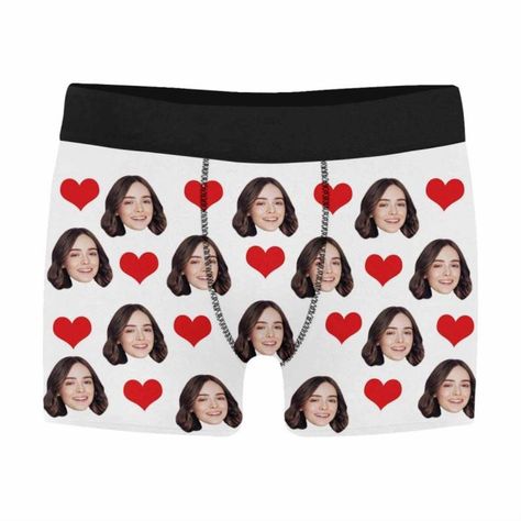 Boxer Gifts For Him, Custom Boxers For Boyfriend, Boxers With Girlfriend Picture, Regalo San Valentino Lui, San Valentin Ideas Regalos Novio, Custom Boxers, Personalized Boxers, Boyfriend Personalized Gifts, Husband Gifts