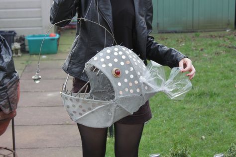 Angler Fish Costume, Fish Costumes, Angle Fish, Metal Coat Hangers, Fish Costume, Fish Skeleton, Dark Water, Easter Bonnet, Fishing Diy