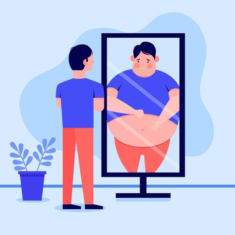 Low self-esteem illustration with man an... | Free Vector #Freepik #freevector #people #love #man #human Vector Art Illustration Graphics, Minimal Photography, Grafic Design, Cartoon Man, Woman Illustration, Fat Reduction, Medical Illustration, Logo Sign, Low Self Esteem