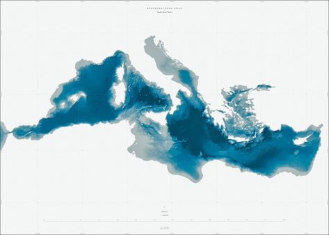 Bathymetry of the Mediterranean Sea Sea Map, Strait Of Gibraltar, Oceanography, Southern Europe, Relief Map, Fantasy Map, Mediterranean Sea, Map Design, Tattoo Inspo