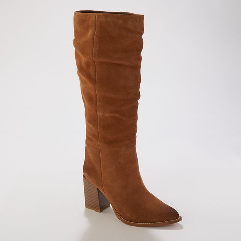 Bottes plissées en cuir à talon - femme Boots Cuir, Wedge Boot, Caramel, Wedges, Vogue, Boots