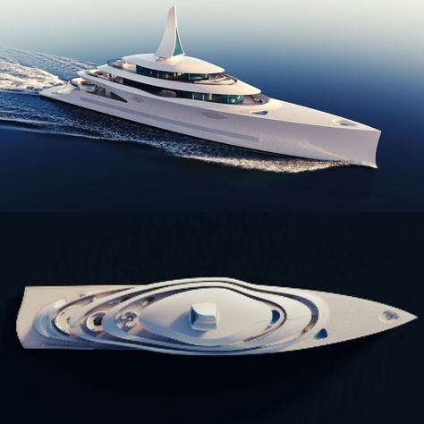 Yacht Design Concept, Concept Yacht, Low Deck, Circular Stairs, Yacht Interior Design, Lower Deck, Yacht Interior, Sustainable Energy, Super Yachts