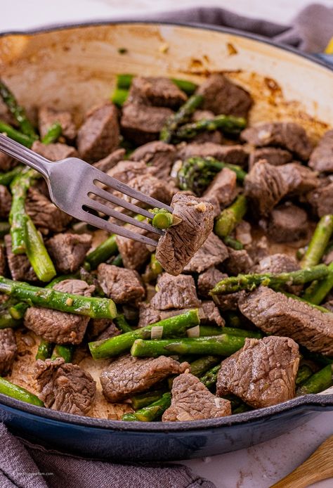 One of our favorite easy, one-pan dinners is garlic butter tri-tip steak with asparagus. This steak and asparagus dinner is simple to make and is sure to be a family meal that you and your family will make on repeat. Beef And Asparagus Recipes, Steak And Asparagus Recipes, Steak With Asparagus, Beef And Asparagus, Steak And Asparagus, Asparagus Dinner, Garlic Butter Steak Bites, Butter Steak Bites, Asparagus Stir Fry