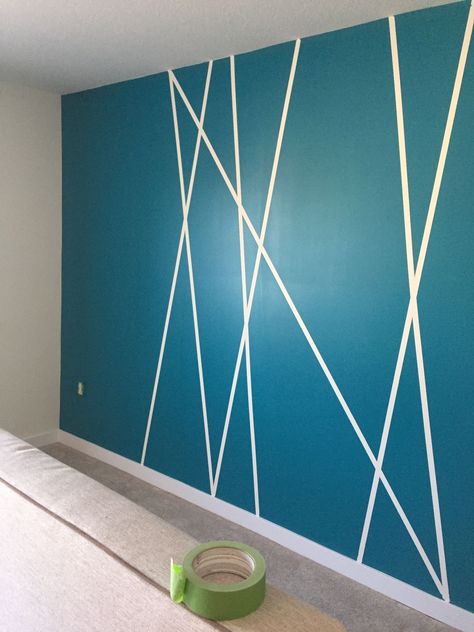 Wall Paint Patterns, Wall Painting Ideas, Tape Wall, Diy Wall Painting, Accent Wall Paint, Room Wall Painting, Diy Accent Wall, Bedroom Wall Designs, Bedroom Wall Paint