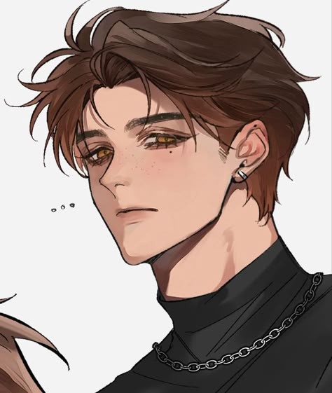 Brown Hair Male, Anime Brown Hair, Brown Hair Boy, Brown Hair Men, Pelo Anime, Male Oc, Short Brown Hair, Boy Drawing, Brown Hair Brown Eyes