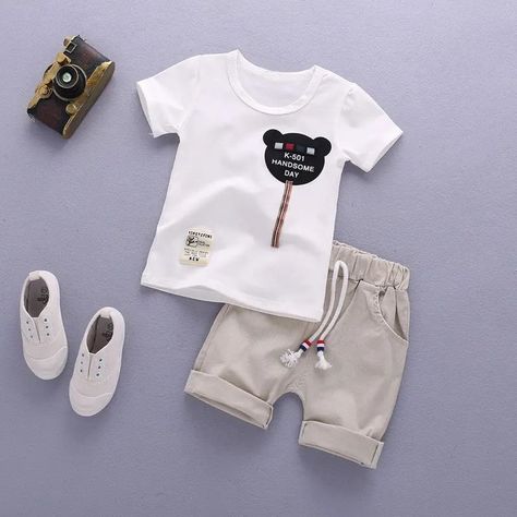 #Toddlerclothingset, #Summeroutfit, #BOYSTWOPIECESET, #Boyspantshirt,#3littleboysoutfit, #2-pieceoutfit, #CottonTshirt #BOYSOUTFITIDEAS #LITTLEBOYSPARTYDRESSIDEAS #boyssummeroutfitideas #boysbirthdayoutfitsideas #boysbirthdayoutfits Camouflage T Shirts, Baby Overall, Retro Mode, Boys Set, Baby Boy Fashion, Summer Boy, Summer Baby, Cute Tshirts, T Shirt And Shorts